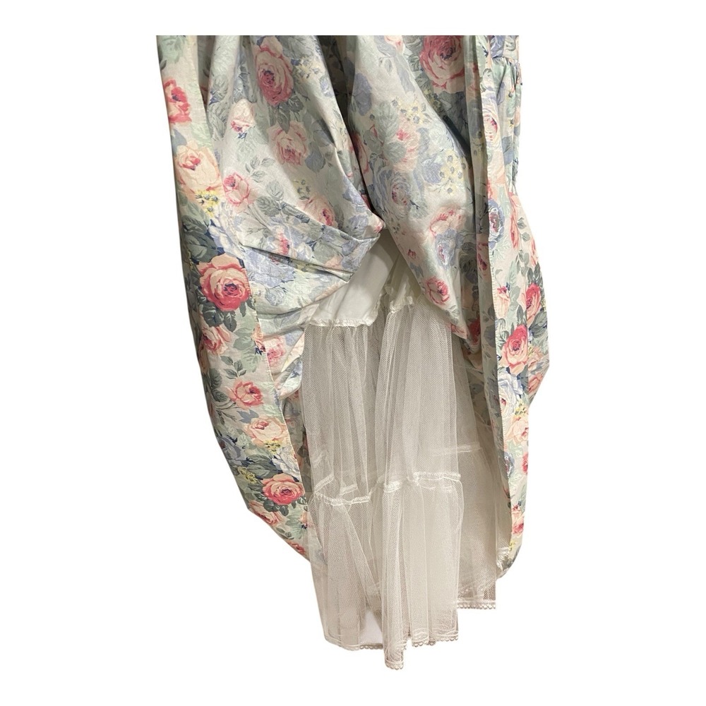 Vintage 80s Jessica McClintock Dress 6 Floral Party Cotton‎ Bow Cottagecore 90s - Picture 11 of 14